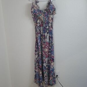Anthropologie Vibrant Patterned Maxi Dress Size Large